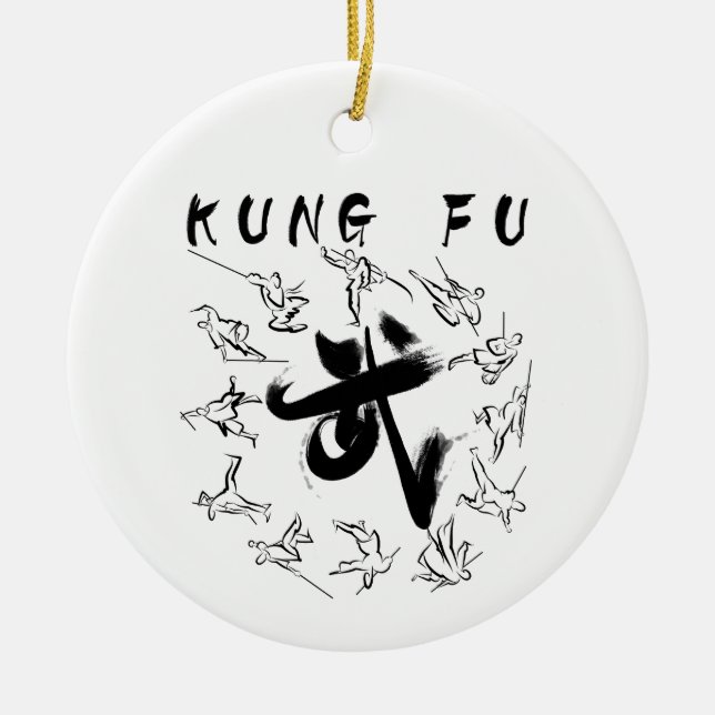kung fu (功 夫) julgransprydnad keramik (Framsidan)