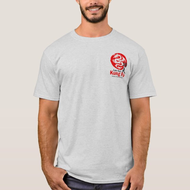 Kung fu (askagrå färg) tee (Framsida)