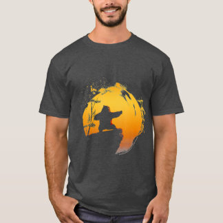 Kung Fu Bear Poai Chi Sunset Silhouette girl funny T Shirt