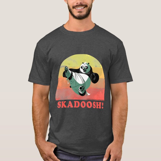 Kung Fu Bear Skash Retro Circle Portrait friend bo T Shirt (Framsida)