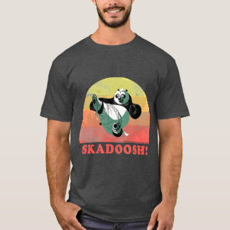 Kung Fu Bear Skash Retro Circle Porträtt vän bo T Shirt