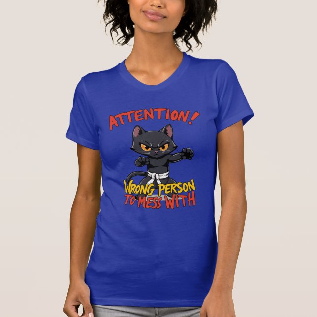 Kung fu Black Cat Funny Quote T-Shirt (Framsida)