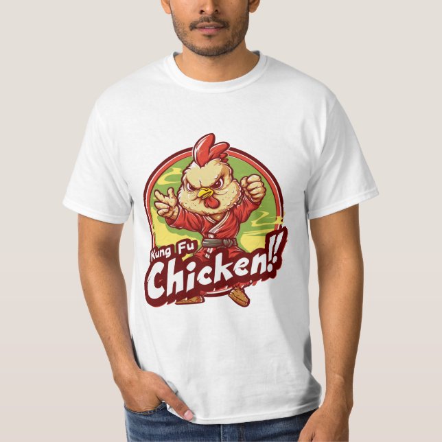 Kung fu Chicken! Kung fu Pose T Shirt (Framsida)