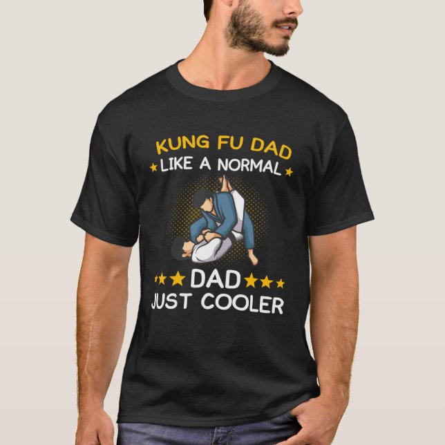 kung fu father material arts fighter black belt t shirt (Framsida)