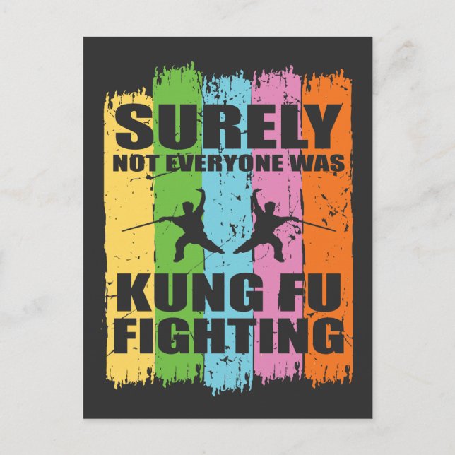 kung fu Fighting Gift Funny Martial Arts Citote Vykort (Framsida)