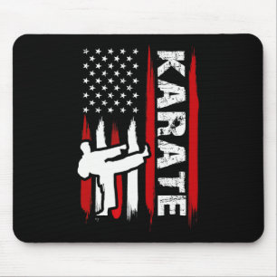 Kung Fu Karate Usa Flag Svart Bälte Kampsport Musmatta