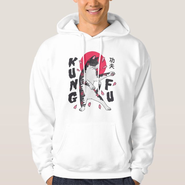 Kung fu Katt Hoodie (Framsida)