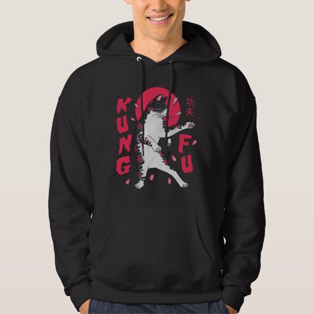 Kung fu Katt Hoodie (Framsida)