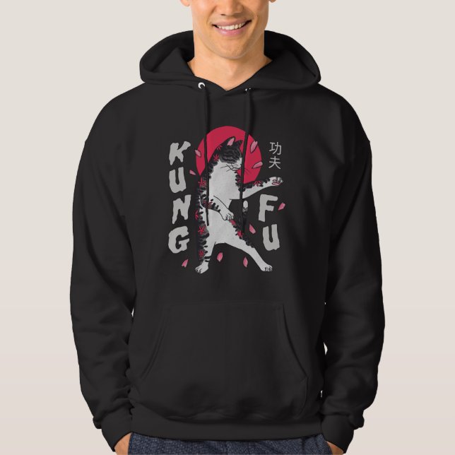 Kung fu Katt Hoodie (Framsida)