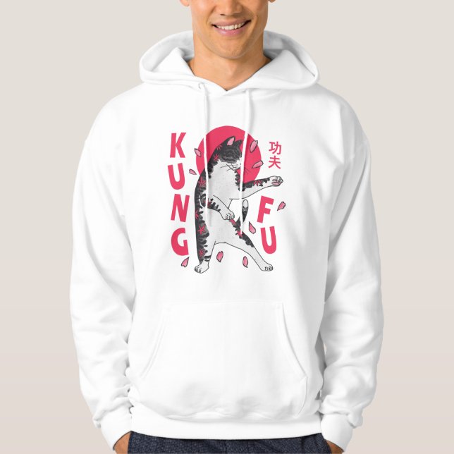 Kung fu Katt Hoodie (Framsida)