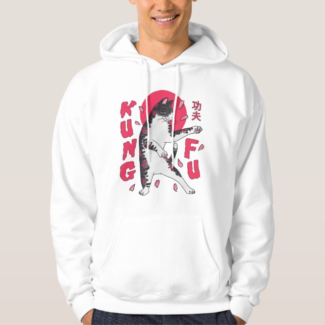 Kung fu Katt Hoodie (Framsida)