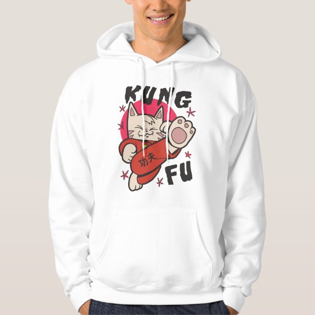 Kung fu Katt Hoodie (Framsida)