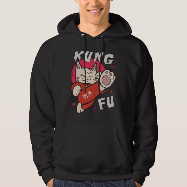 Kung fu Katt Hoodie (Framsida)