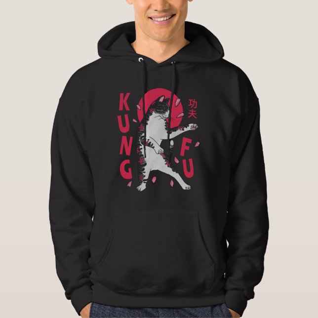 Kung fu Katt Hoodie (Framsida)