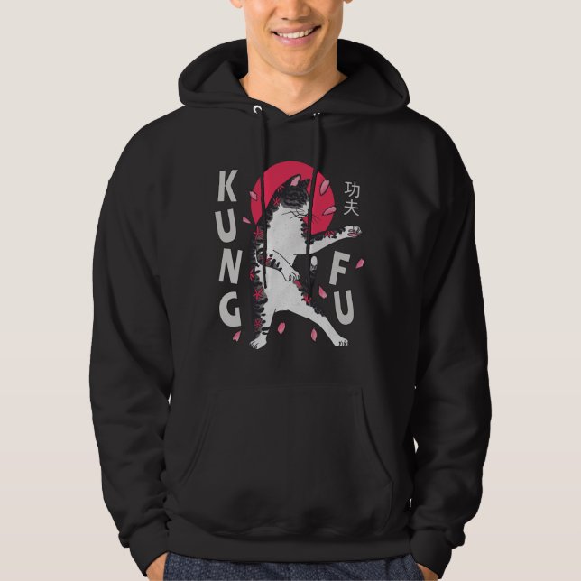 Kung fu Katt Hoodie (Framsida)
