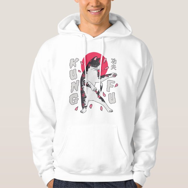 Kung fu Katt Hoodie (Framsida)