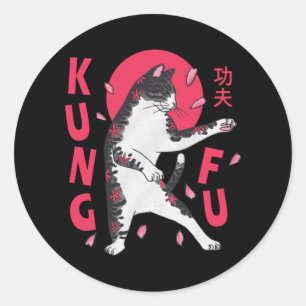 kung fu Katt Runt Klistermärke