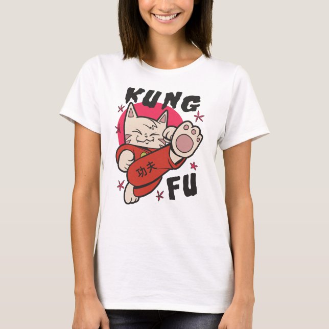 Kung fu Katt T Shirt (Framsida)