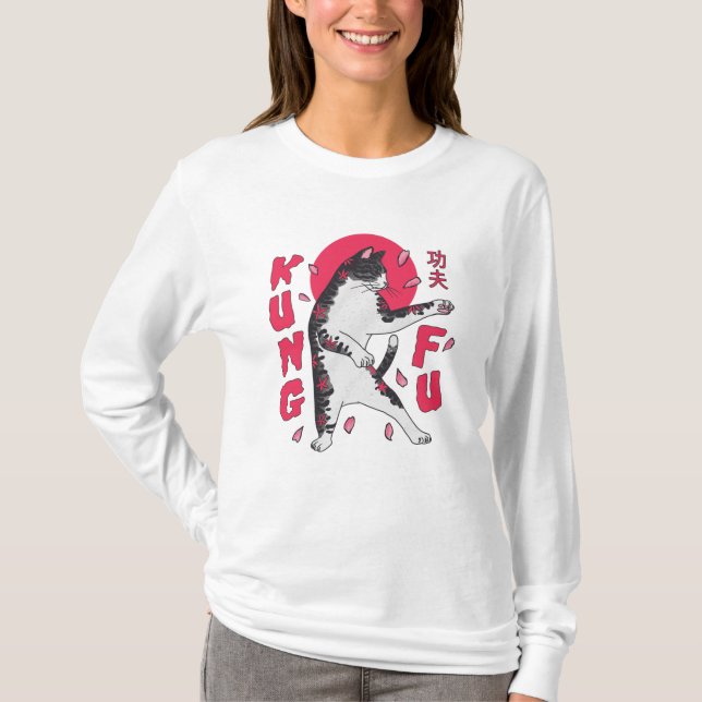 Kung Fu Katt T Shirt (Framsida)