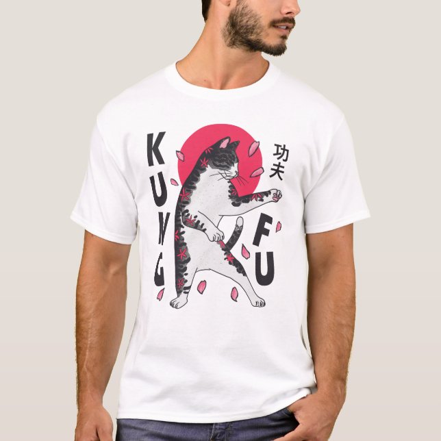 Kung fu Katt T Shirt (Framsida)