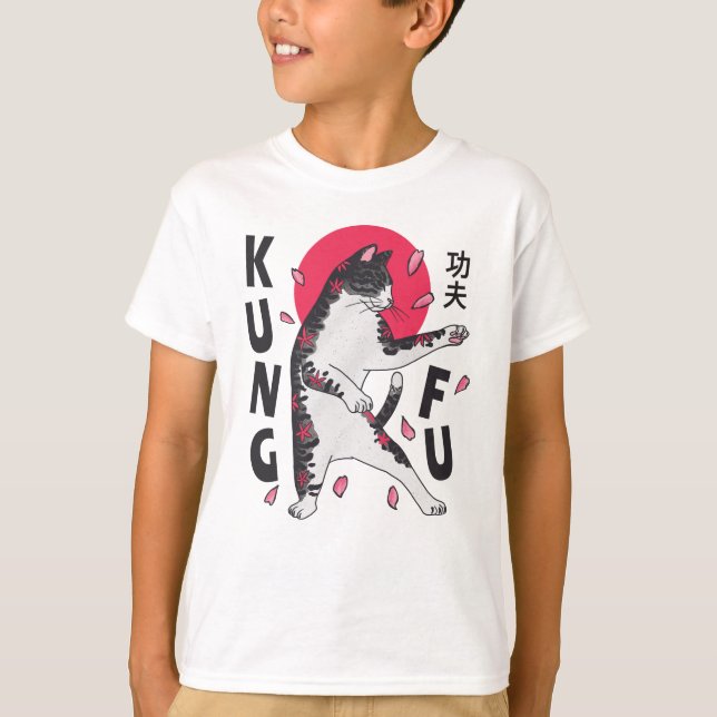 Kung fu Katt T Shirt (Framsida)