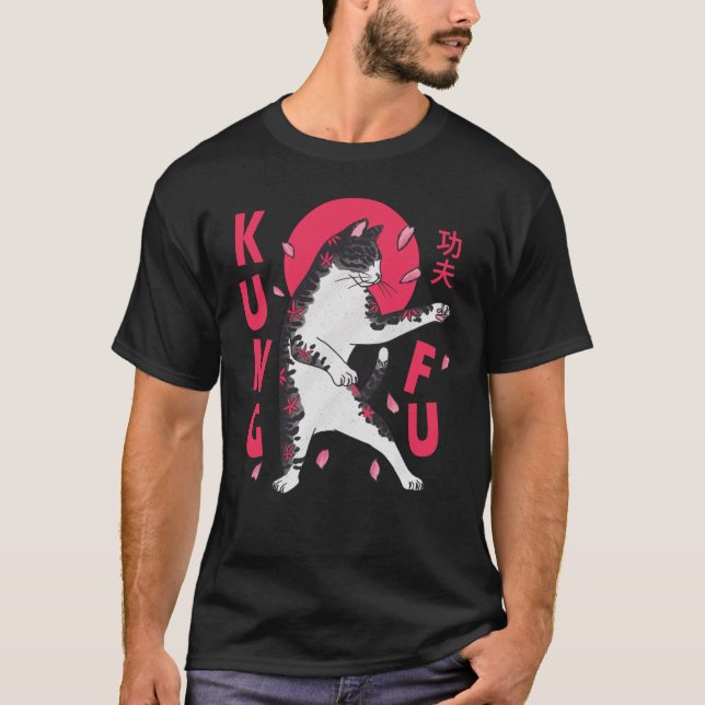 Kung fu Katt T Shirt (Framsida)