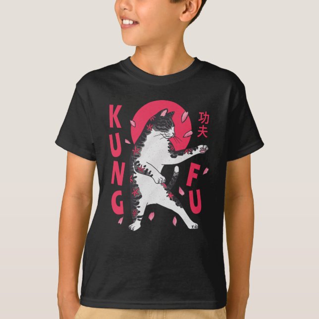 Kung fu Katt T Shirt (Framsida)