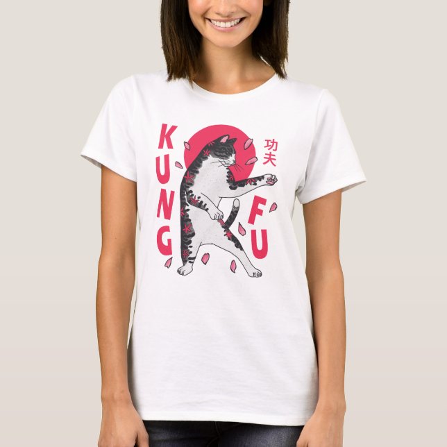 Kung fu Katt T Shirt (Framsida)