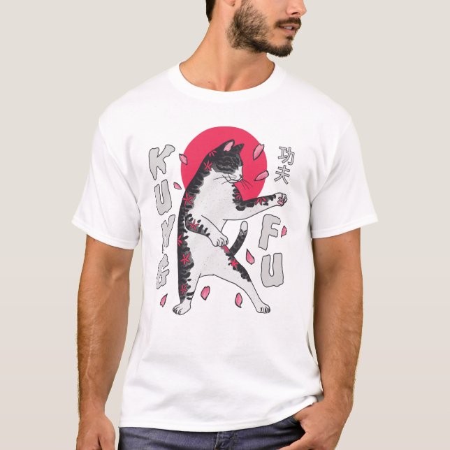 Kung fu Katt T Shirt (Framsida)
