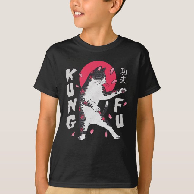 Kung fu Katt T Shirt (Framsida)