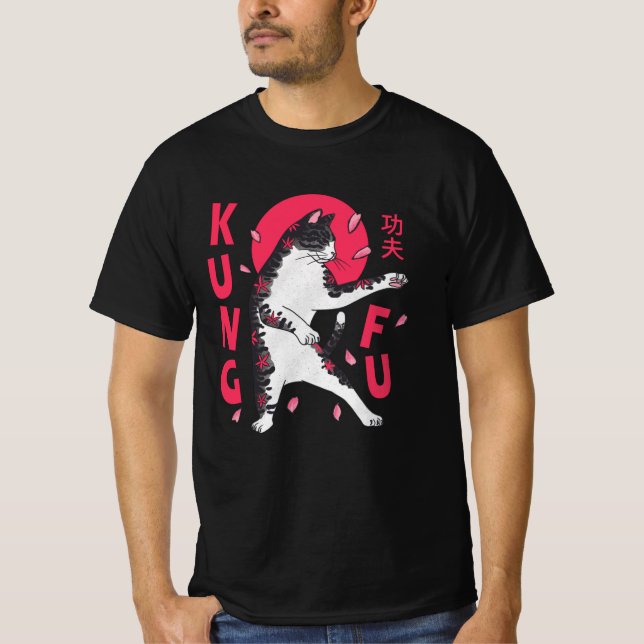 Kung fu Katt T Shirt (Framsida)