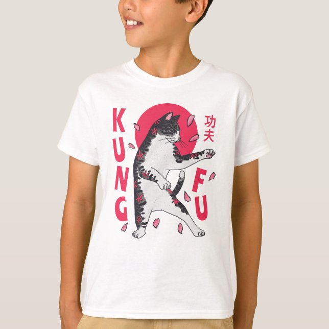 Kung Fu Katt T Shirt (Framsida)