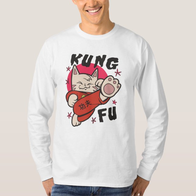 Kung fu Katt T Shirt (Framsida)