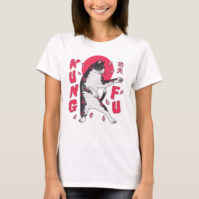 Kung Fu Katt T Shirt (Framsida)