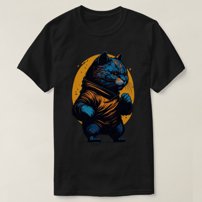 Kung fu Katt T Shirt (Design framsida)