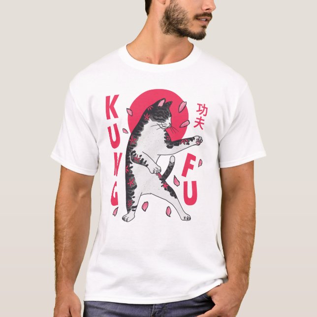 Kung fu Katt T Shirt (Framsida)