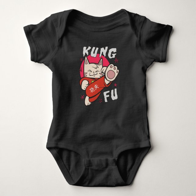 kung fu Katt T Shirt (Framsida)
