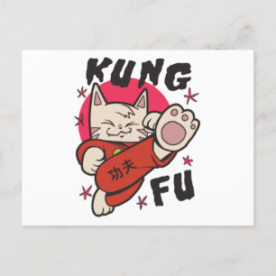 Kung fu Katt Vykort