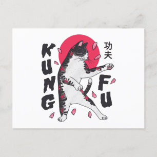 Kung fu Katt Vykort