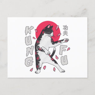 Kung fu Katt Vykort