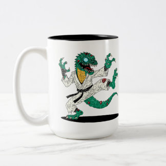 Kung fu Lizard Zombie Två-Tonad Mugg
