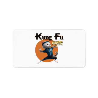 Kung Fu Meowster Adressetikett