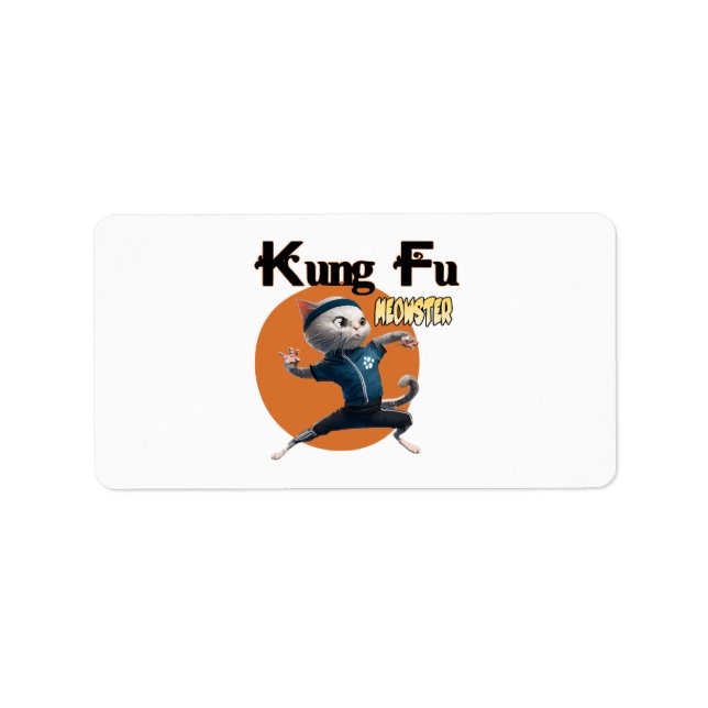 Kung Fu Meowster Adressetikett (Framsidan)