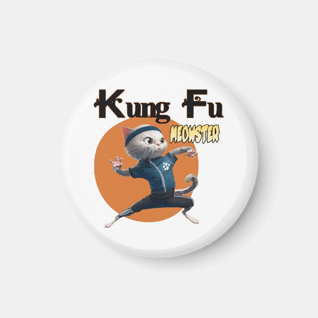 Kung Fu Meowster Magnet (Framsidan)