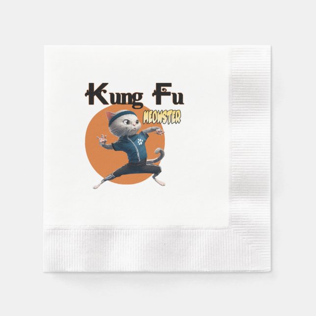 Kung Fu Meowster Pappersservett (Framsidan)
