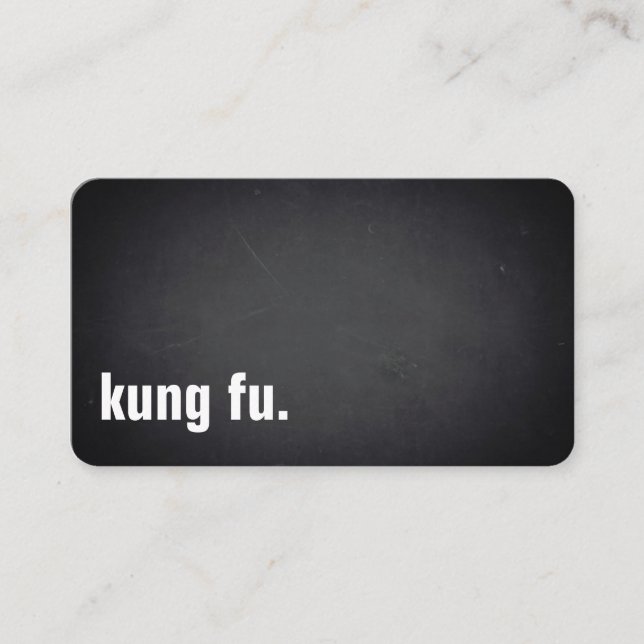kung fu. Modern Minimalist Blackboard Professional Visitkort (Framsida)