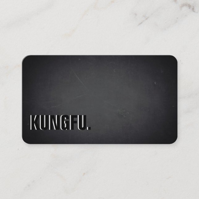 kung fu. Modern minimalist svart tavla professione Visitkort (Framsida)