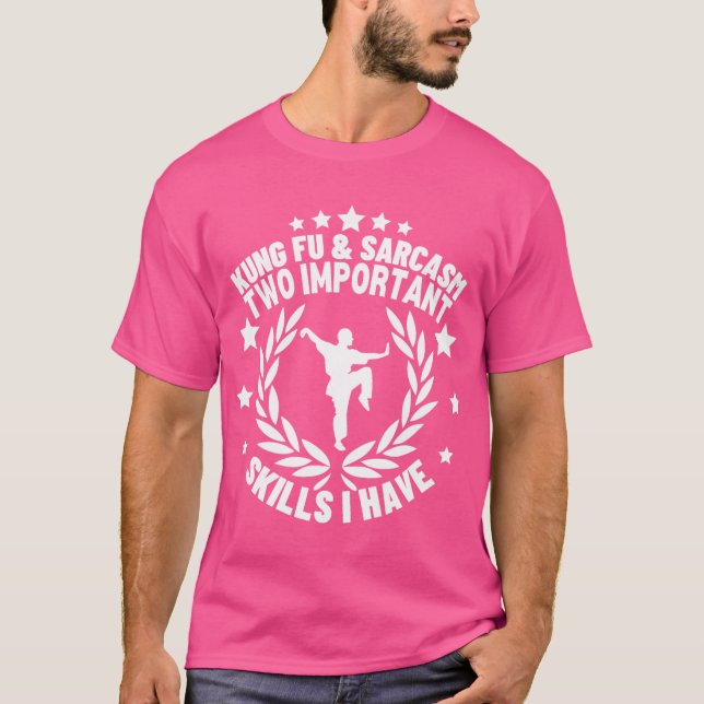 Kung fu och Sarcasm Funny Kung fu T Shirt (Framsida)