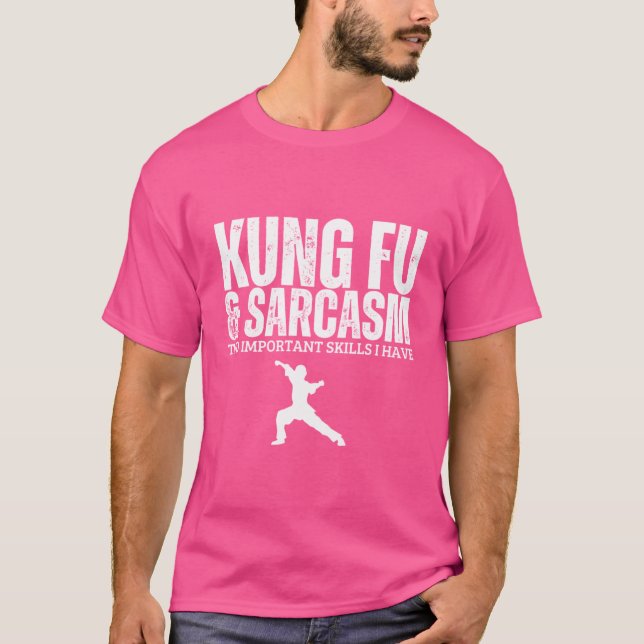 Kung fu och Sarcasm Funny Kung fu T Shirt (Framsida)