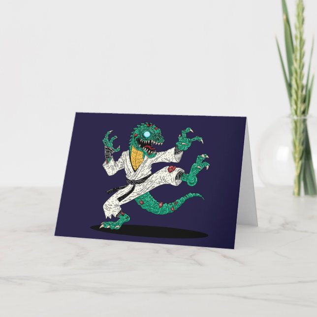 Kung Fu Ödla Zombie Kort (Framsida)